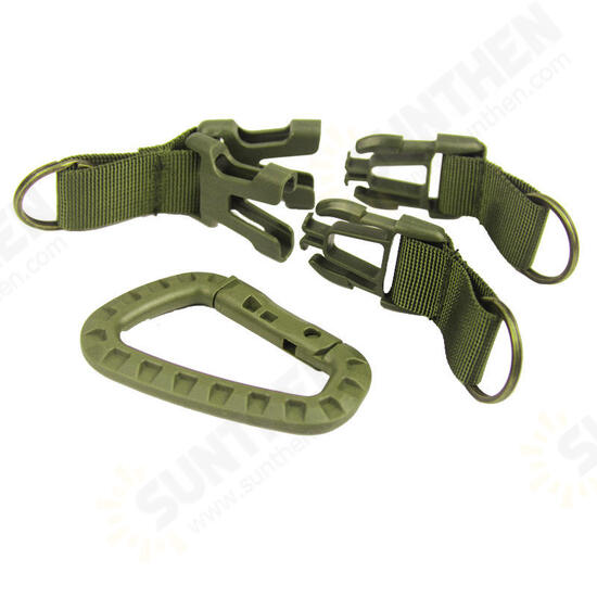 D Shape Tactical Buckle Climbing Buckle Carabiner Multifunctional Woven Key Chain Backpack Accessories