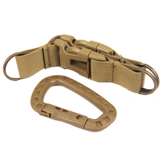 D Shape Tactical Buckle Climbing Buckle Carabiner Multifunctional Woven Key Chain Backpack Accessories