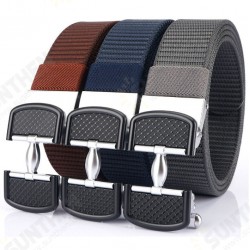 125CM Thickened Leisure Canvas Breathable Waist Belt Metal Press Buckle Belt Men's Elastic Tactical Belt