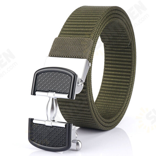 125CM Thickened Leisure Canvas Breathable Waist Belt Metal Press Buckle Belt Men's Elastic Tactical Belt