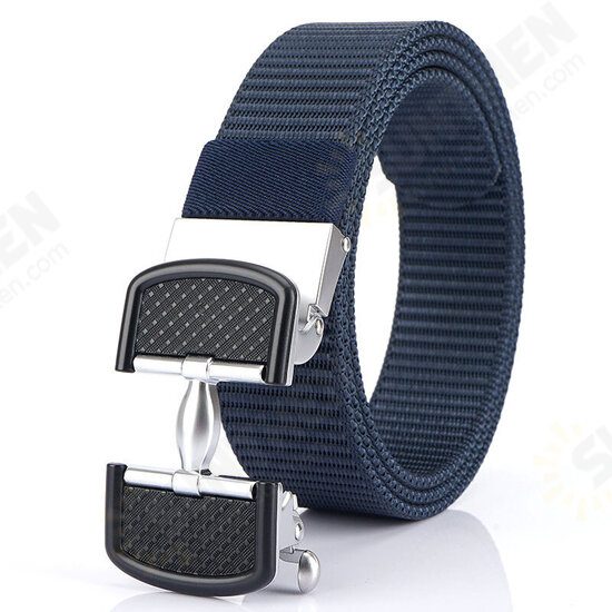 125CM Thickened Leisure Canvas Breathable Waist Belt Metal Press Buckle Belt Men's Elastic Tactical Belt