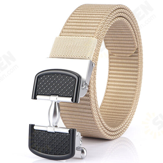 125CM Thickened Leisure Canvas Breathable Waist Belt Metal Press Buckle Belt Men's Elastic Tactical Belt