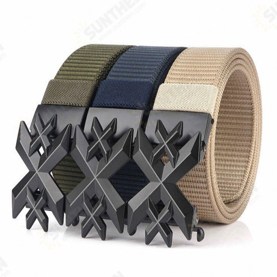 125cm Men Fashion Nylon No Holes Waist Belts Tactical Belt Quick Unlock With Metal Buckle Long Belt