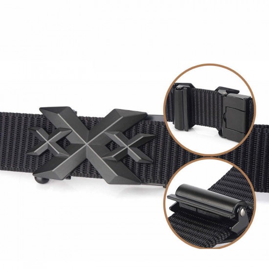 125cm Men Fashion Nylon No Holes Waist Belts Tactical Belt Quick Unlock With Metal Buckle Long Belt