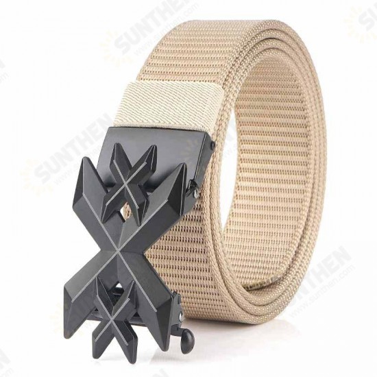 125cm Men Fashion Nylon No Holes Waist Belts Tactical Belt Quick Unlock With Metal Buckle Long Belt