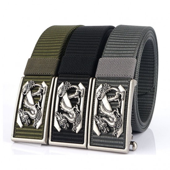 Metal Press Buckle Belt Men's Tactical Belt,Leisure Breathable Nylon Waist Belt