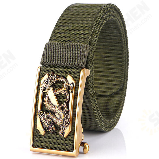 Metal Press Buckle Belt Men's Tactical Belt,Leisure Breathable Nylon Waist Belt