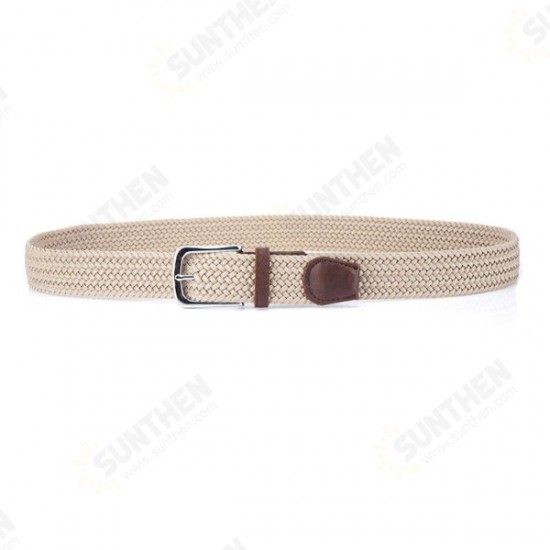 S7E 125cm 3.4cm Elastic Canvas Waist Belt Adjustable Canvas Casual Belt Tactical Belt For Men Woman Students