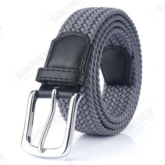 S7E 125cm 3.4cm Elastic Canvas Waist Belt Adjustable Canvas Casual Belt Tactical Belt For Men Woman Students