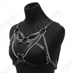 Goth Leather Body Harness Metal Chains Necklace Women Bra Top Chest Chain Belt Witch Gothic Punk Fashion Girl Festival Jewelry Goth Leather Body Harness Metal Chains Necklace Women Bra Top Chest Chain Belt Witch Gothic Punk Fashion Girl Festival Jewelry