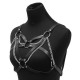 Goth Leather Body Harness Metal Chains Necklace Women Bra Top Chest Chain Belt Witch Gothic Punk Fashion Girl Festival Jewelry