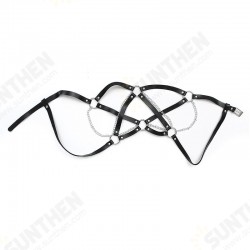 Goth Leather Body Harness Metal Chains Necklace Women Bra Top Chest Chain Belt Witch Gothic Punk Fashion Girl Festival Jewelry