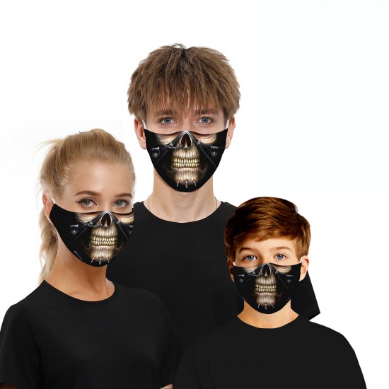 Halloween series-Double Chip Anti PM2.5 Dust-proof Face Mask Breathable Protective Mask Windproof For Outdoor Sports Cycling Climbing