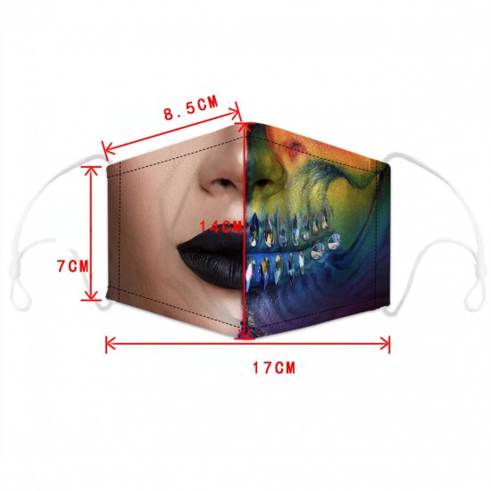 Halloween series-Double Chip Anti PM2.5 Dust-proof Face Mask Breathable Protective Mask Windproof For Outdoor Sports Cycling Climbing