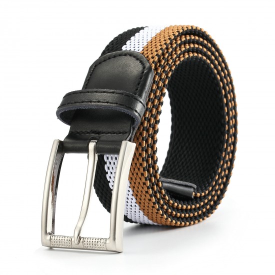 P7B Nylon Waist Belt Leisure Belts Alloy Elastic Weave Stretch Thick Waist-belt
