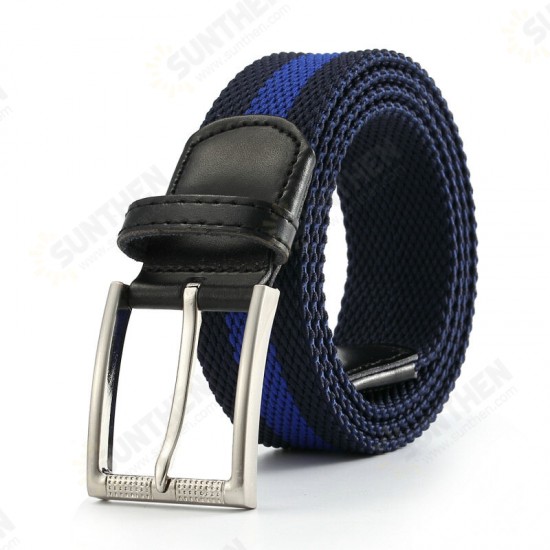 P7B Nylon Waist Belt Leisure Belts Alloy Elastic Weave Stretch Thick Waist-belt