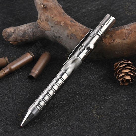 P8 Titanium Alloy LED Tactical Pen Broken Window Hammer Survival Pen