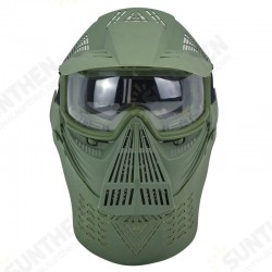 MK017 CS Steel Full Face Mask Ear Neck Protective Tactical Military Shooting Game Mask Outdoor Cycling Hunting