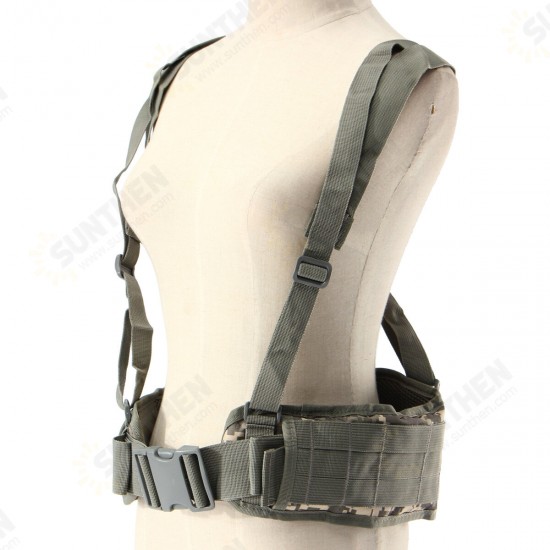 Military Nylon Molle Waist Combat Belt With Harness Tactical Adjustable Soft Padded Universal Unisex Hunting Accessories