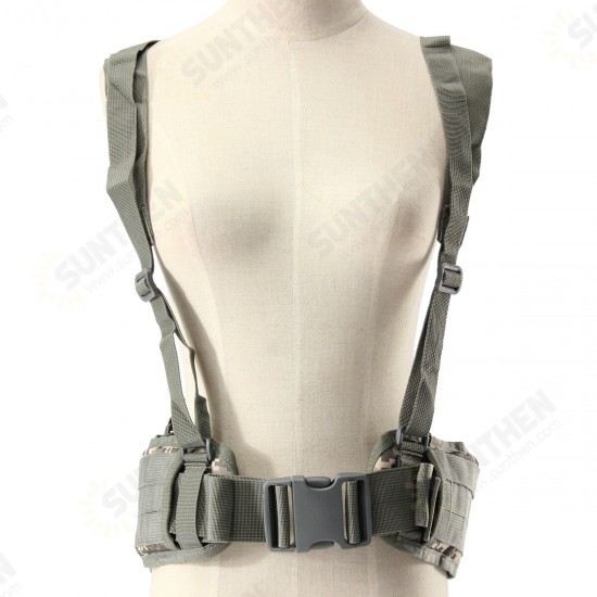 Military Nylon Molle Waist Combat Belt With Harness Tactical Adjustable Soft Padded Universal Unisex Hunting Accessories