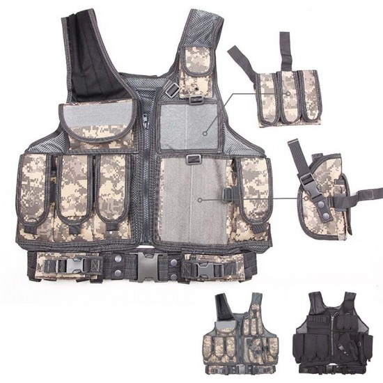 Tactical Vest Military Combat Armor Vests Mens Tactical Hunting Vest Army Adjustable Armor Outdoor CS Vest Airsoft