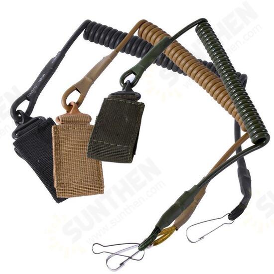 Outdoor Climbing Spring Sling Lanyard Tactical Belt Strap Hanging Buckle For Duty Camping Security