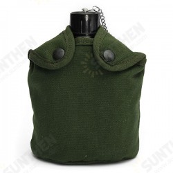 Outdoor Tactical Camping Water Bottle Aluminum Green Cover Drinking Cup Outdoor Tactical Camping Water Bottle Aluminum Green Cover Drinking Cup