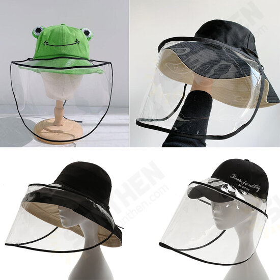 PVC Transparent Breathable Splash-proof Dustproof Full Face Mask Disassembleable For All Hats Fishman Hats Anti-fog Anti-spit Face Shield