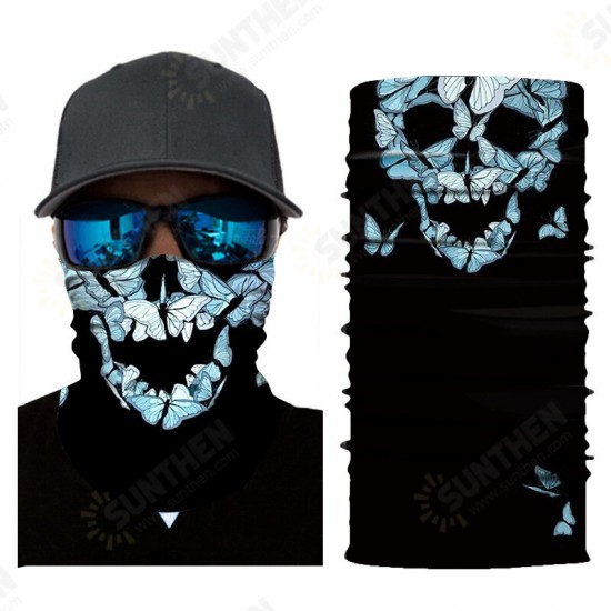 Skull Multifunction Face Scarf Cover Mask,Sun Dust Bandanas,Headscarf UV Protection Neck Gaiter,Sun Protection for Fishing Motorcycling Running Clibming