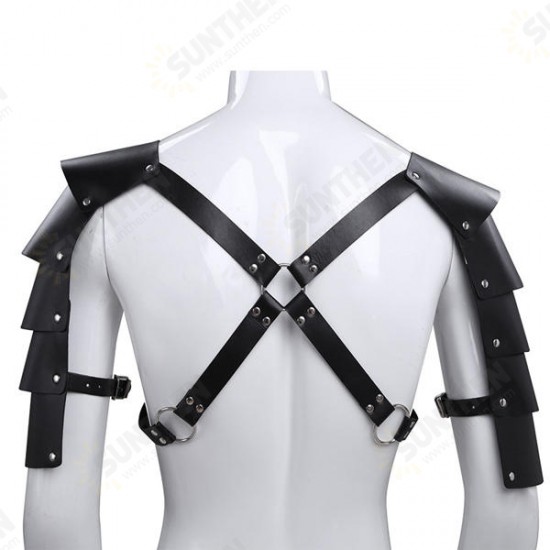 Tactical Leather Vest Adjustable Body Chest Harness Men Outdoor Hunting Belt Shoulder Tights With Buckles