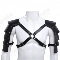 Tactical Leather Vest Adjustable Body Chest Harness Men Outdoor Hunting Belt Shoulder Tights With Buckles