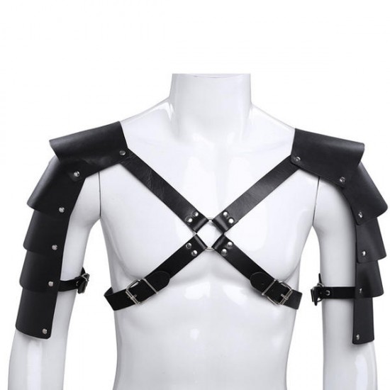 Tactical Leather Vest Adjustable Body Chest Harness Men Outdoor Hunting Belt Shoulder Tights With Buckles