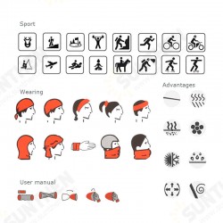 Unisex Multifunction Face Scarf Cover Mask,Sun Dust Bandanas,UV Protection Neck Gaiter,Dustproof Windproof Headband for Fishing Motorcycling Running