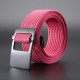 120cm Adjustable Canvas Tactical Belt Leisure Waist Belts with Zinc Alloy Buckle