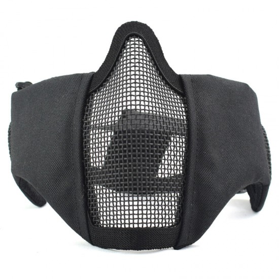 Outdoor CS Game Steel Wire Face Mask Breathable Protection Half Mask Outdoor Hunting Tactical Equipment