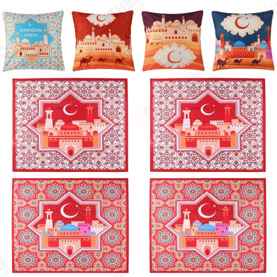 130x150cm Cotton Linen Ramadan Eid Wall Hanging Pillow Office Pillowcase Decorations