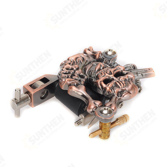 K400 Skull Casting Tattoo Machine High Stability 7000-9000 R/Minute Purple Bronze 10 Warps Coils