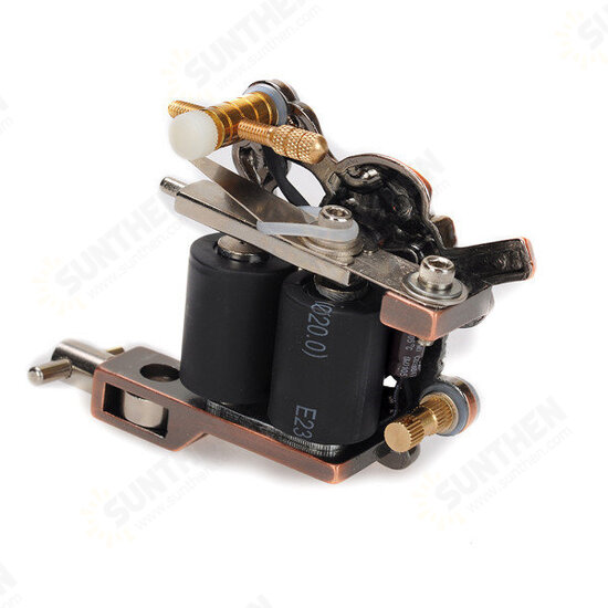 K400 Skull Casting Tattoo Machine High Stability 7000-9000 R/Minute Purple Bronze 10 Warps Coils