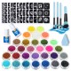 145 Stencils Glitter Powder Tattoo Set 3D Temporary Diamond Body Art Paint Party for Kids Adult