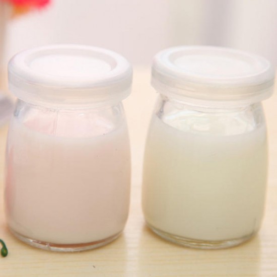 100ML Yogurt Milk Glass Bottle Pudding Cup High Temperature Resistant