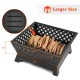 34 Inch Fire Pits Large Wood Burning Deep Steel Firepitsm with Ash Plate,Water Drainage Hole,Spark Screen Poker