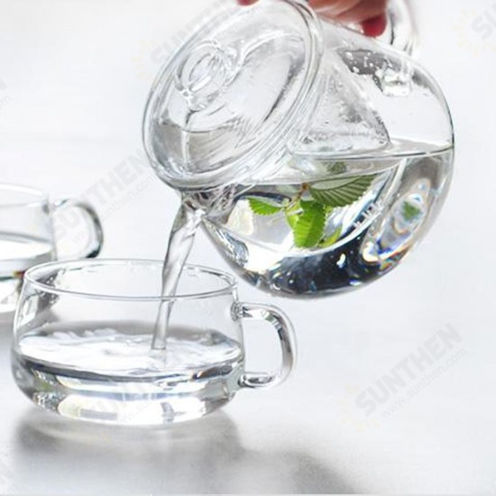 500ML Heat-resistant Glass Filter Three-piece Vertical Flower Teapot