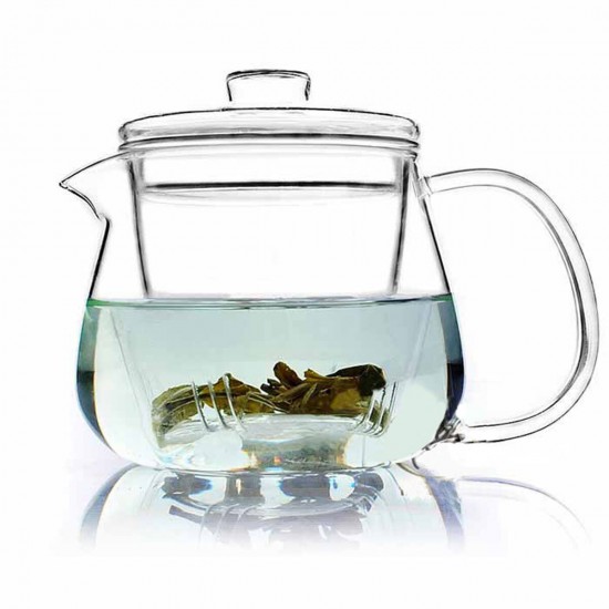 500ML Heat-resistant Glass Filter Three-piece Vertical Flower Teapot