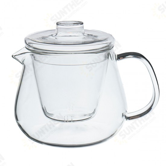 500ML Heat-resistant Glass Filter Three-piece Vertical Flower Teapot