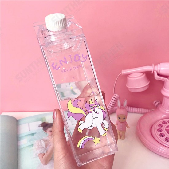 500ml Fantastic Summer Unicorn Cartoon Milk Drink Box Water Bottle Birthday Kid