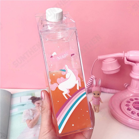 500ml Fantastic Summer Unicorn Cartoon Milk Drink Box Water Bottle Birthday Kid