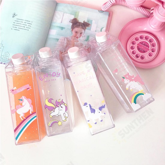 500ml Fantastic Summer Unicorn Cartoon Milk Drink Box Water Bottle Birthday Kid