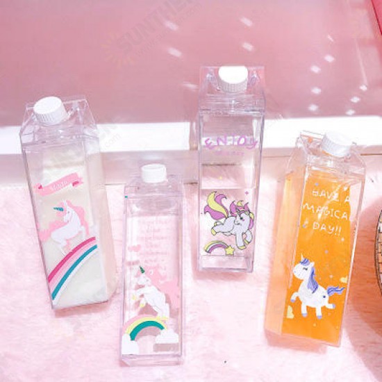 500ml Fantastic Summer Unicorn Cartoon Milk Drink Box Water Bottle Birthday Kid