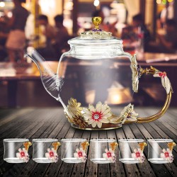 7PCS Glass Cups Set Enamel High-temperature Resistant Tea Water Cups Set Kitchen Accessories 7PCS Glass Cups Set Enamel High-temperature Resistant Tea Water Cups Set Kitchen Accessories