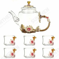 7PCS Glass Cups Set Enamel High-temperature Resistant Tea Water Cups Set Kitchen Accessories 7PCS Glass Cups Set Enamel High-temperature Resistant Tea Water Cups Set Kitchen Accessories